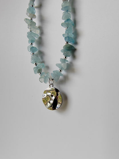 Calm Communication aquamarine necklace.