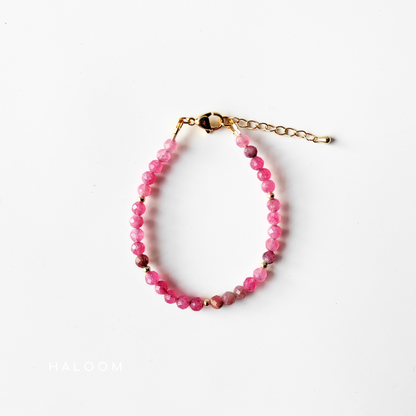 Faceted pink tourmaline bracelet 4mm